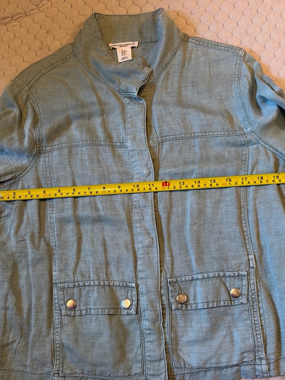 Christian Siriano Olive Green Washed Utility Jacket - Picture 5 of 8